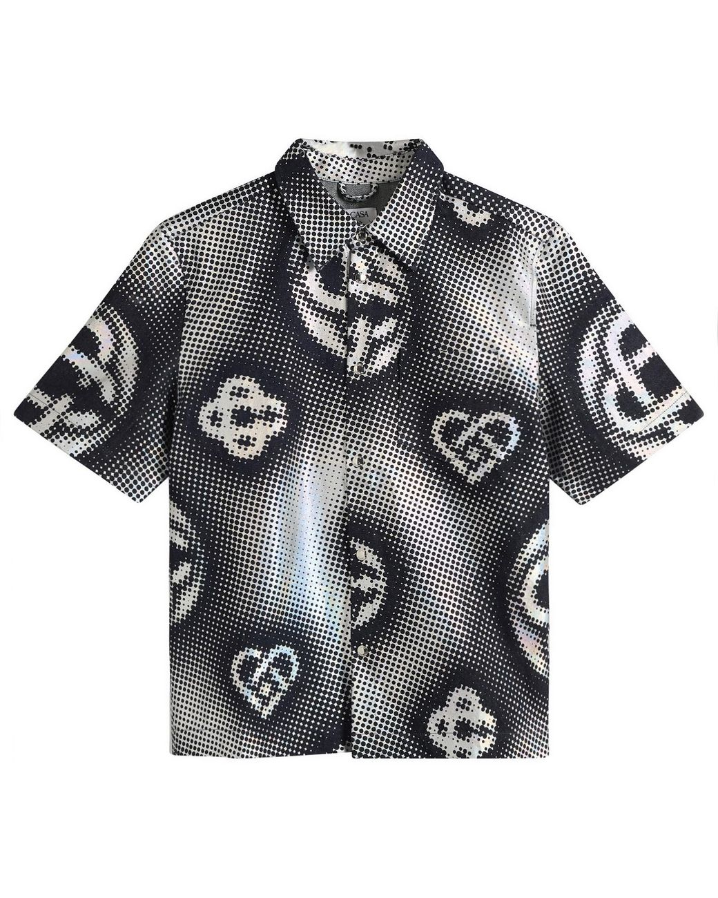 Casablanca Black Pearlescent Monogram Denim Shirt for men