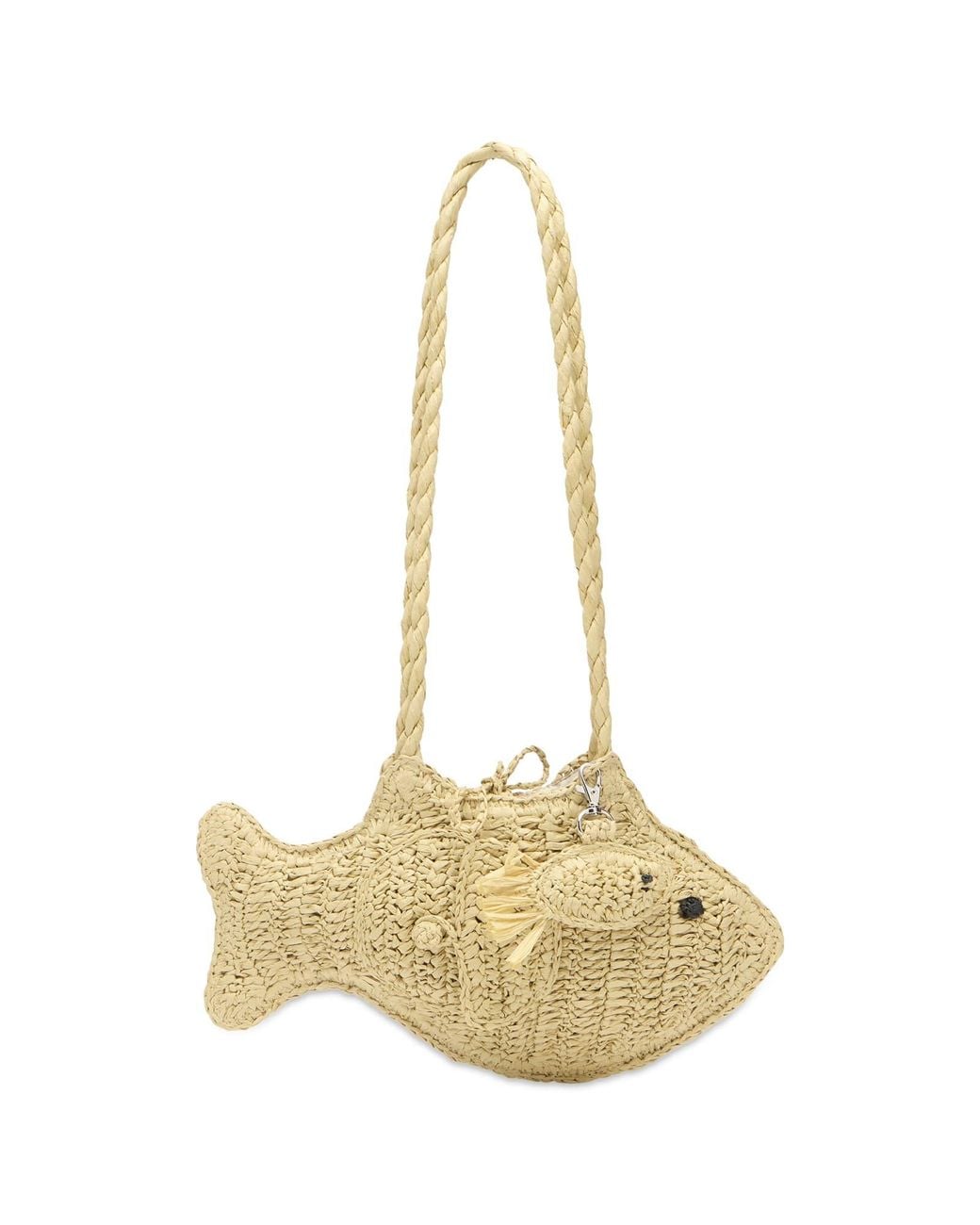 Damson Madder Metallic Raffia Fish Bag