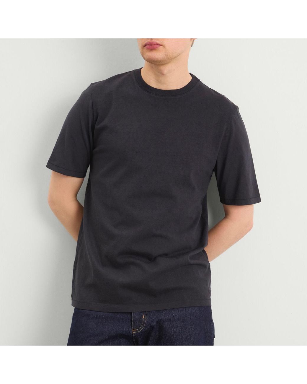 Folk Blue Contrast Sleeve T-Shirt for men