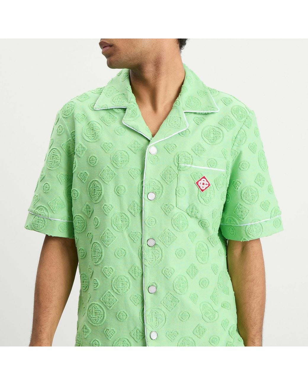 Casablanca Green Towelling Monogram Shirt for men