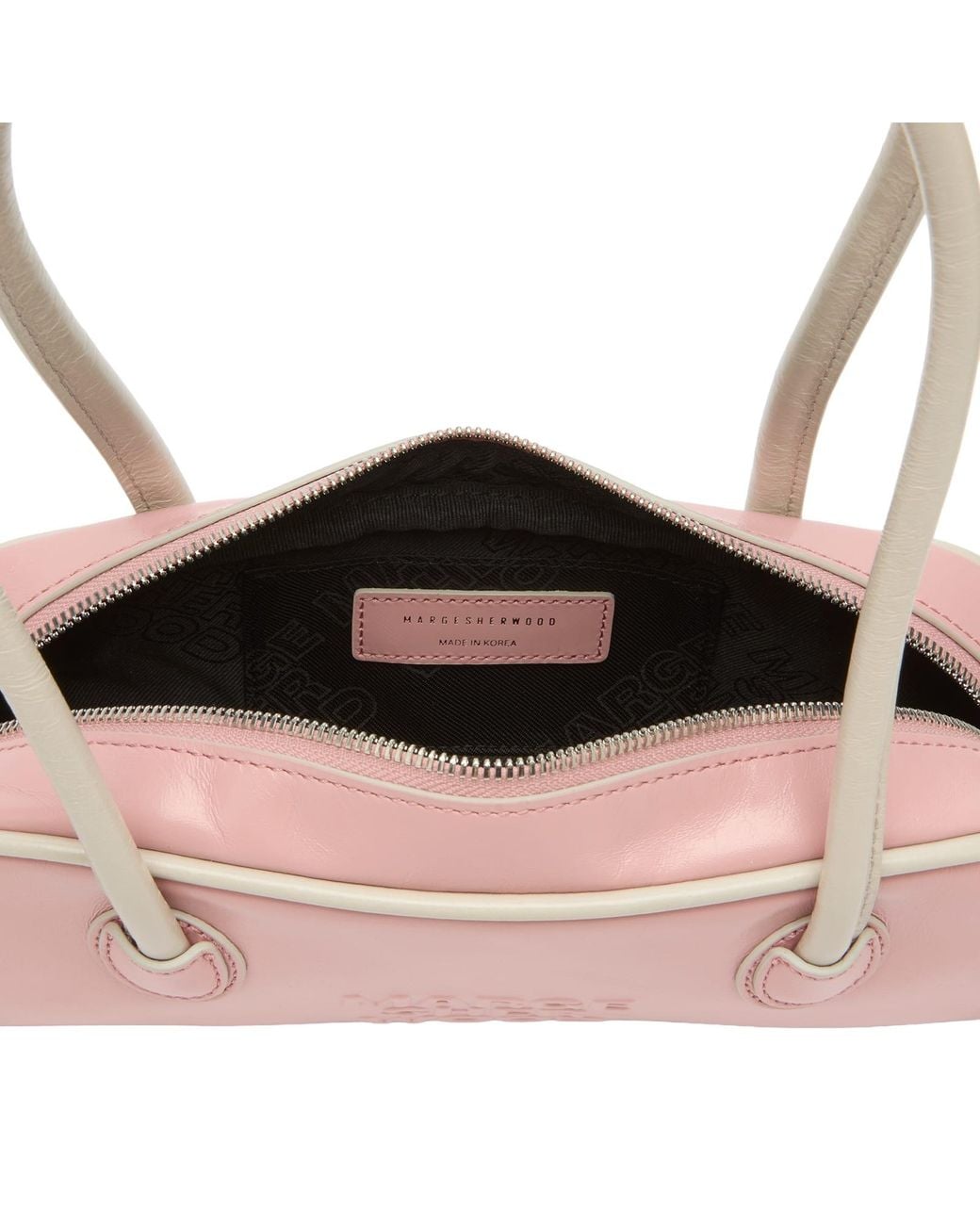MARGE SHERWOOD Pink Soft Piping Mini Soft Boston Ew Bag