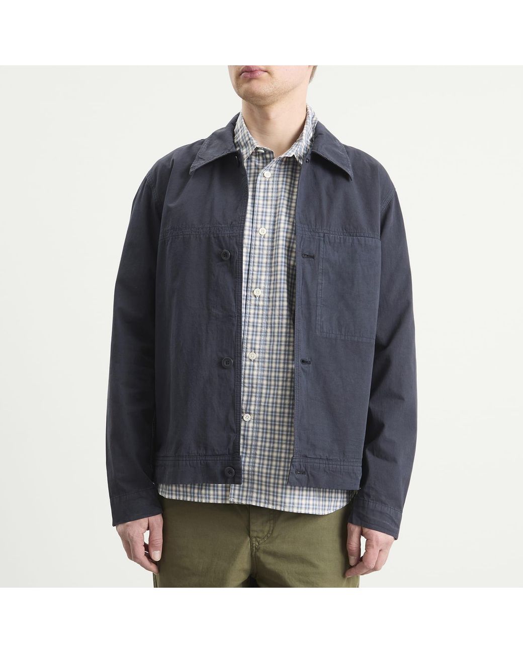 Norse Projects Blue Arresskov Compact Cotton Shirt Jacket for men