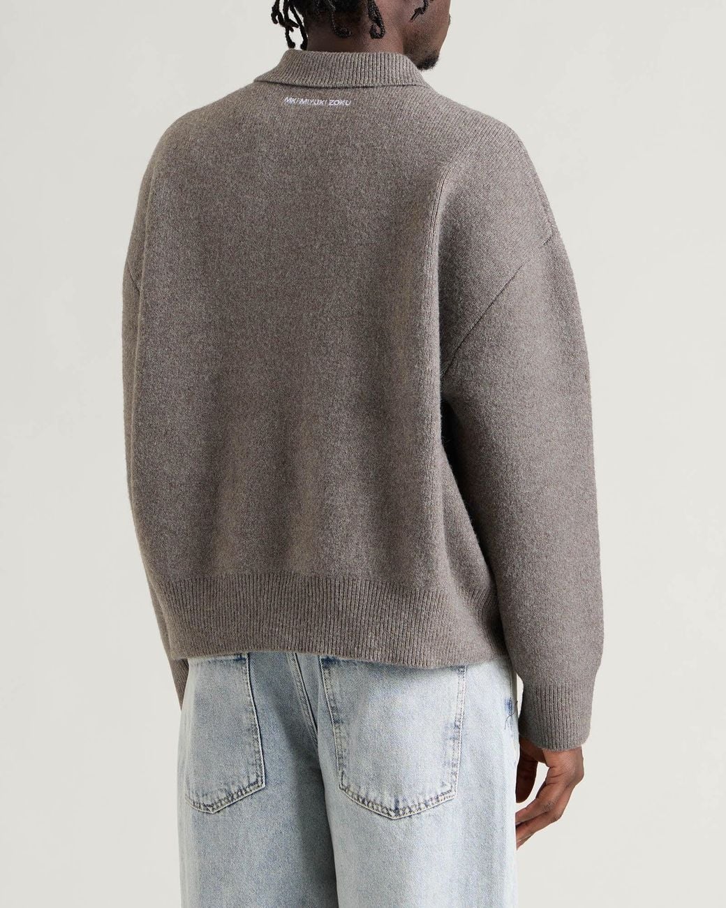 MKI Miyuki-Zoku Gray Double Knit Rugby for men