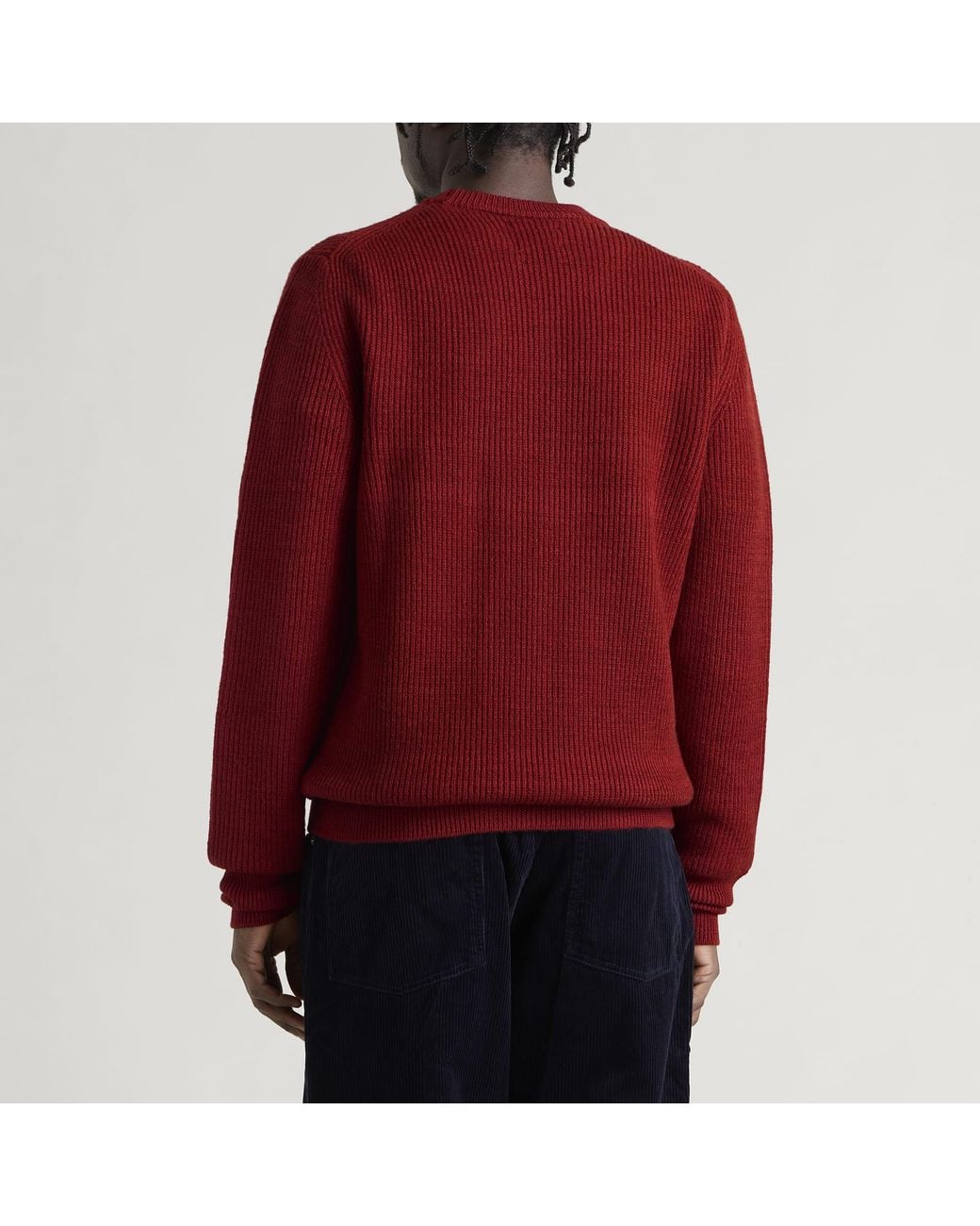 Norse Projects Red Henning Cotton Wool Rib Sweater for men