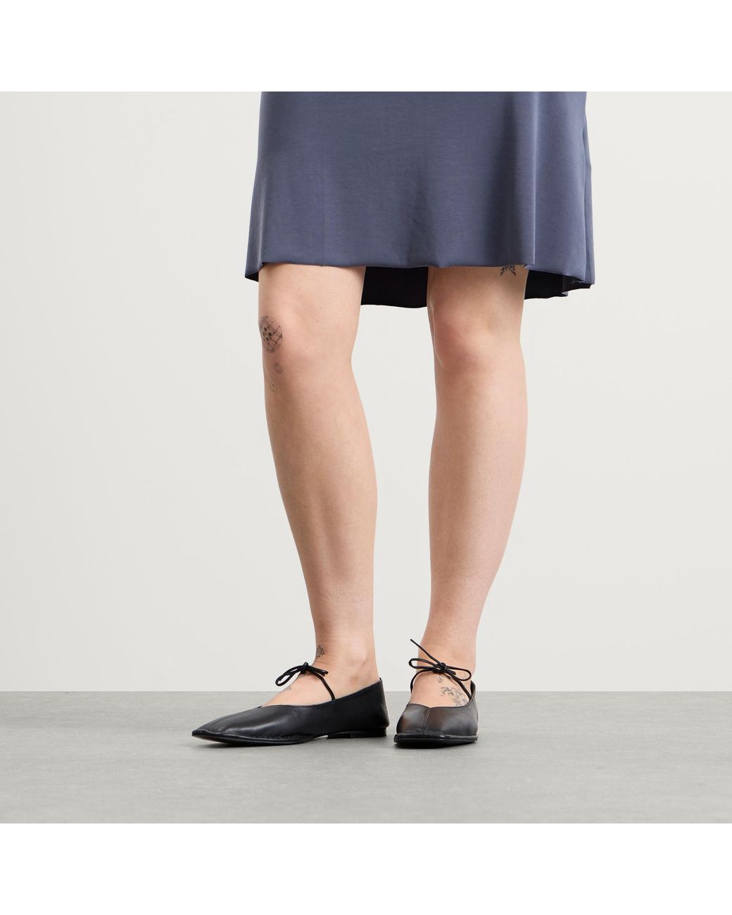 Alohas Black Sway Leather Ballet Flats