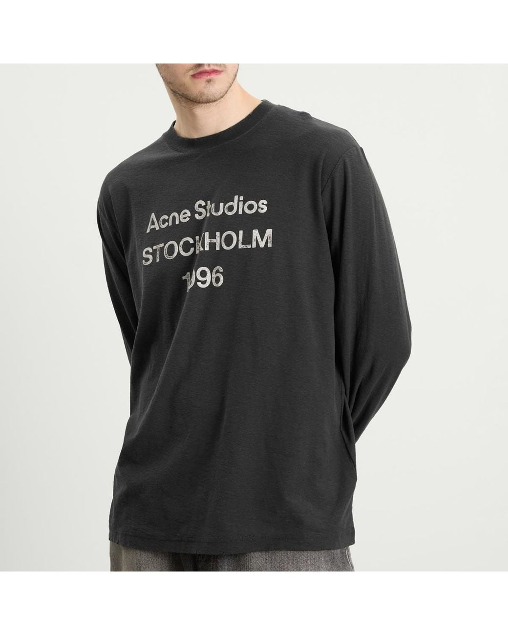 Acne Studios Edden 1996 Logo Long Sleeve T-Shirt in Black for Men