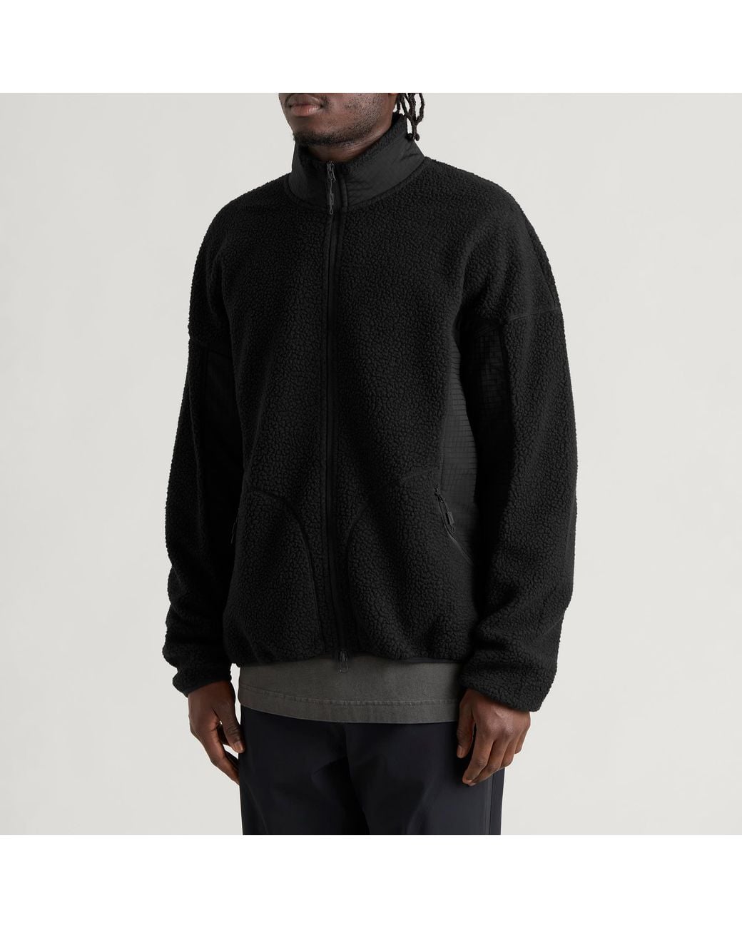 Mellow Clo Black Expedition Fleece Jacket for men