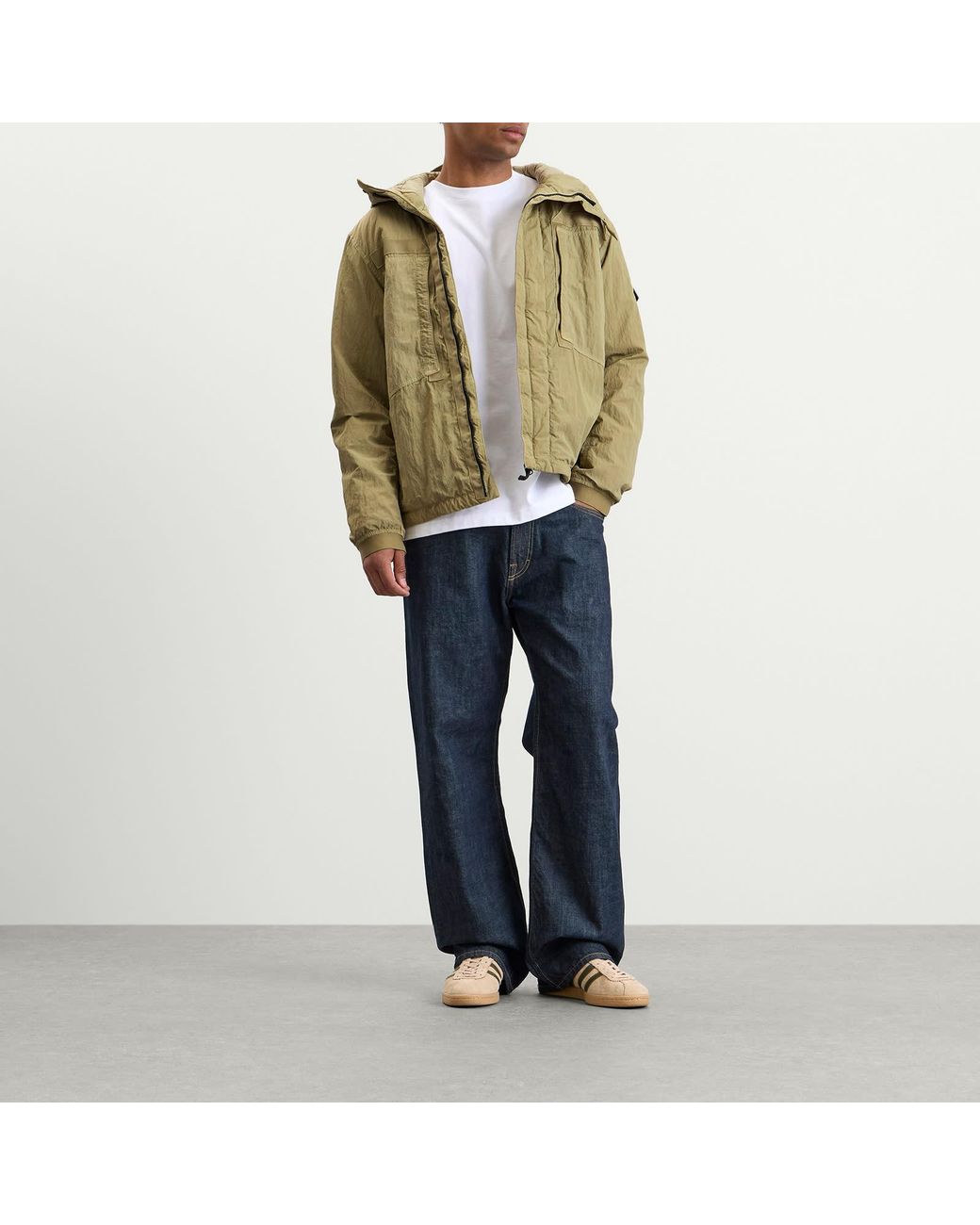 Stone Island Green Warp Rib Nylon-Tc Hooded Jacket for men
