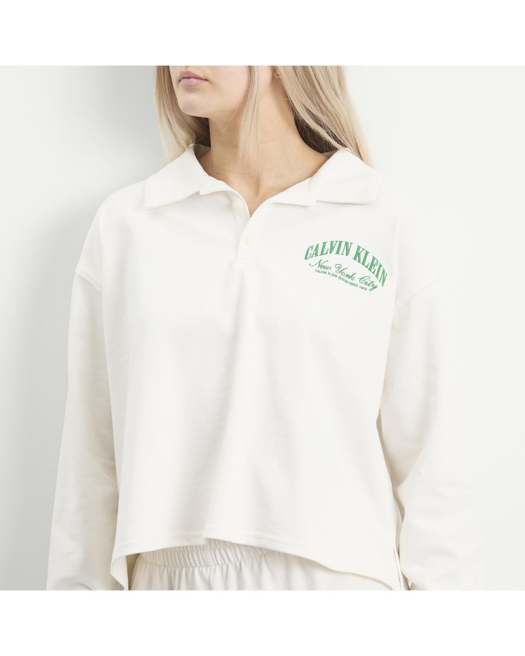 Calvin Klein White Logo Cotton Jersey Polo