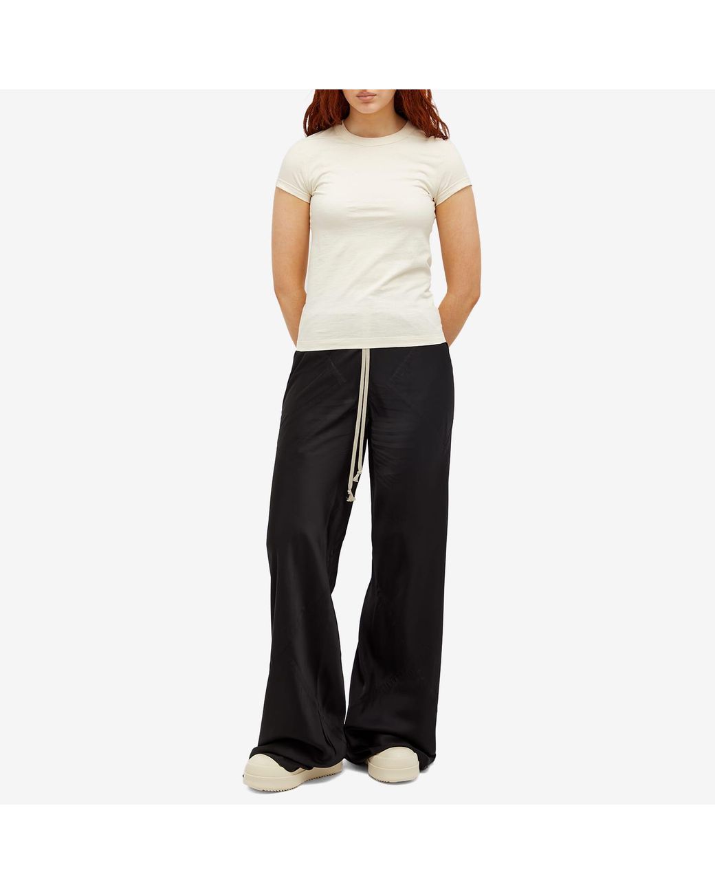 Rick Owens White Cropped Level T-Shirt