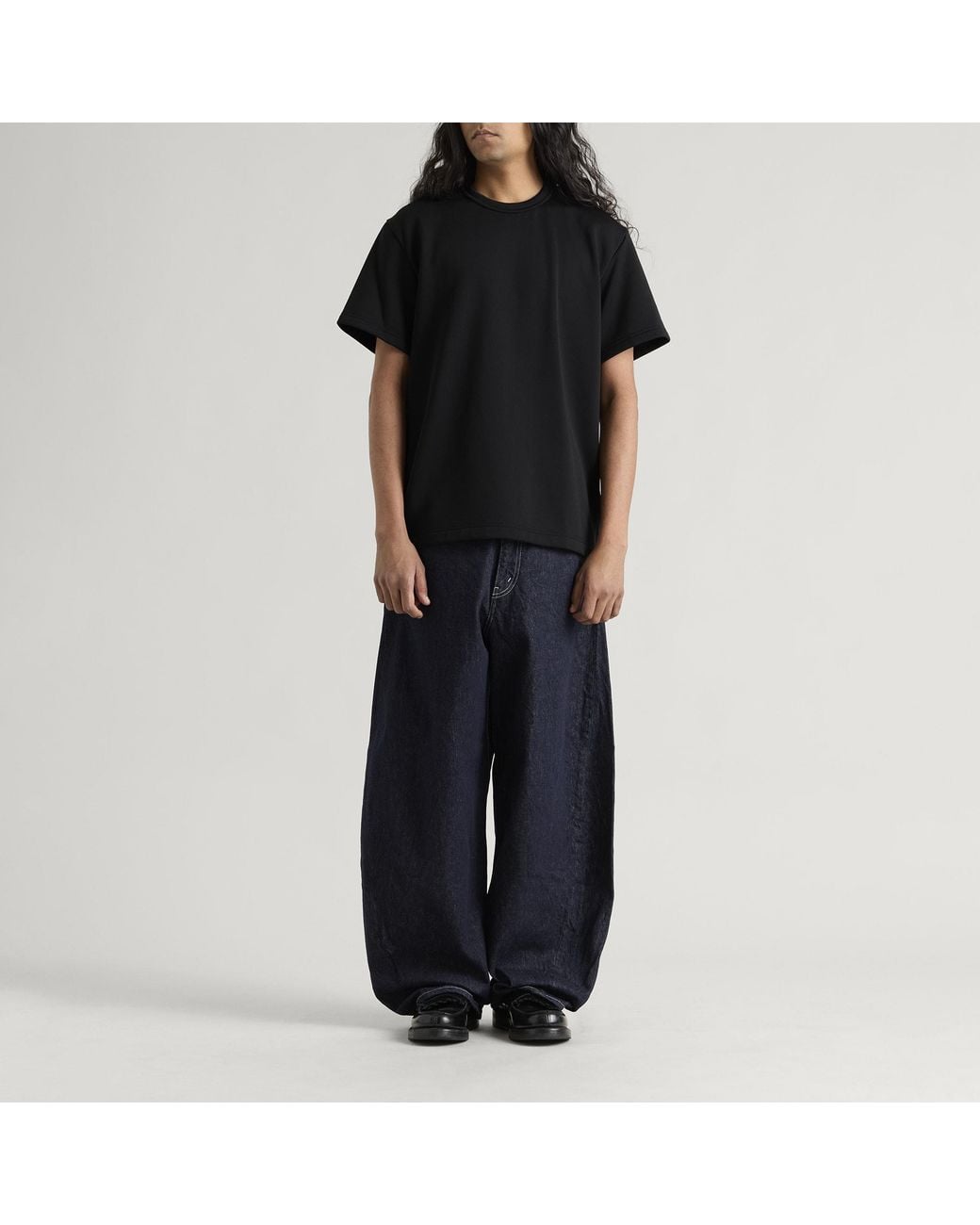 Comme des Garçons Black Cotton Blend Drop Hem T-Shirt for men