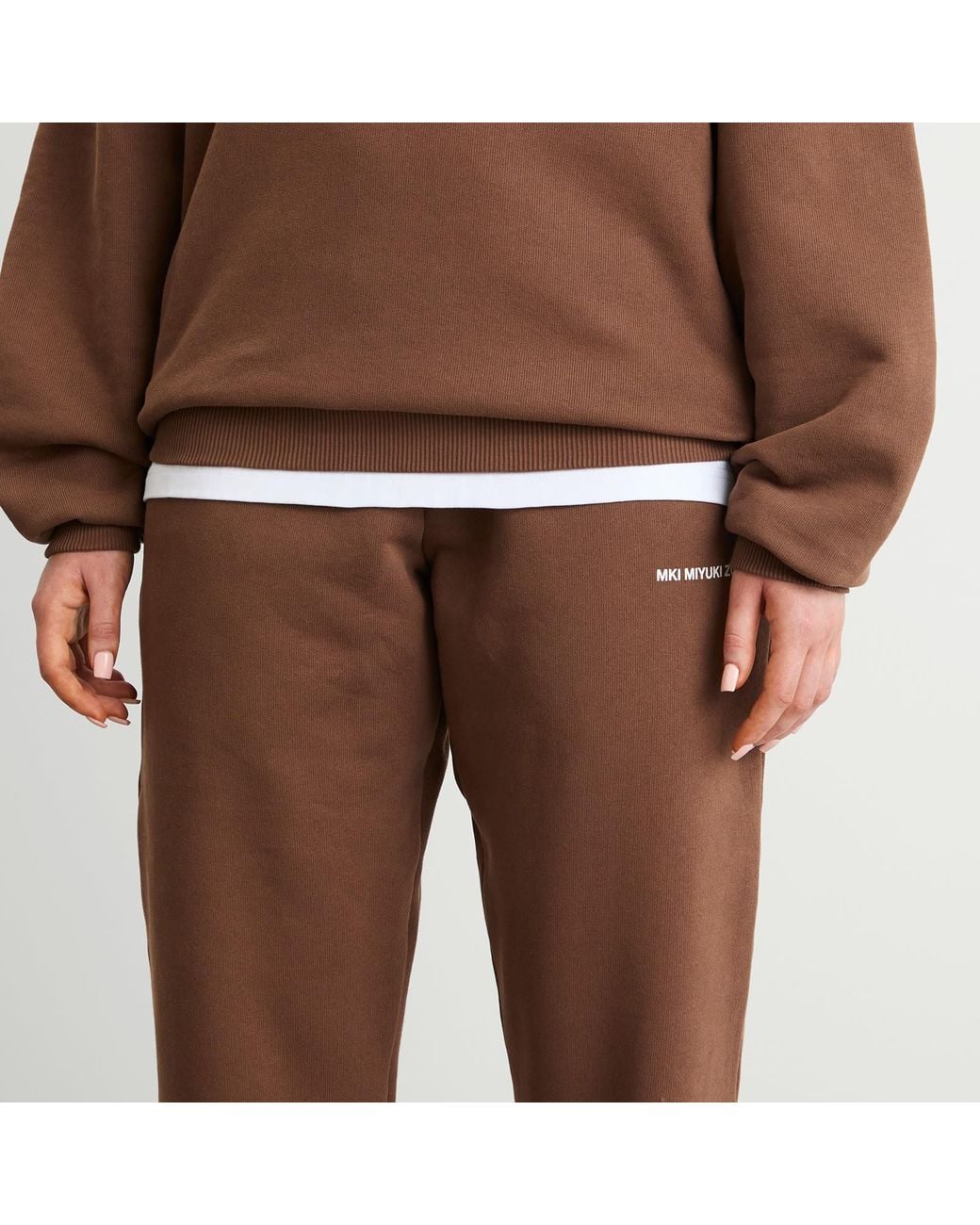 MKI Miyuki-Zoku Brown Uniform Wide Leg Joggers