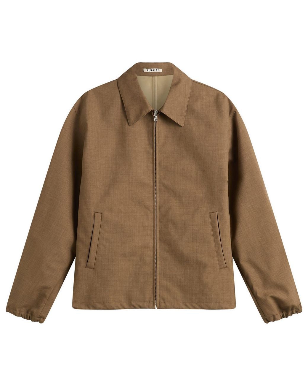 Auralee Green Bonded Tropical Wool Zip Blouson for men