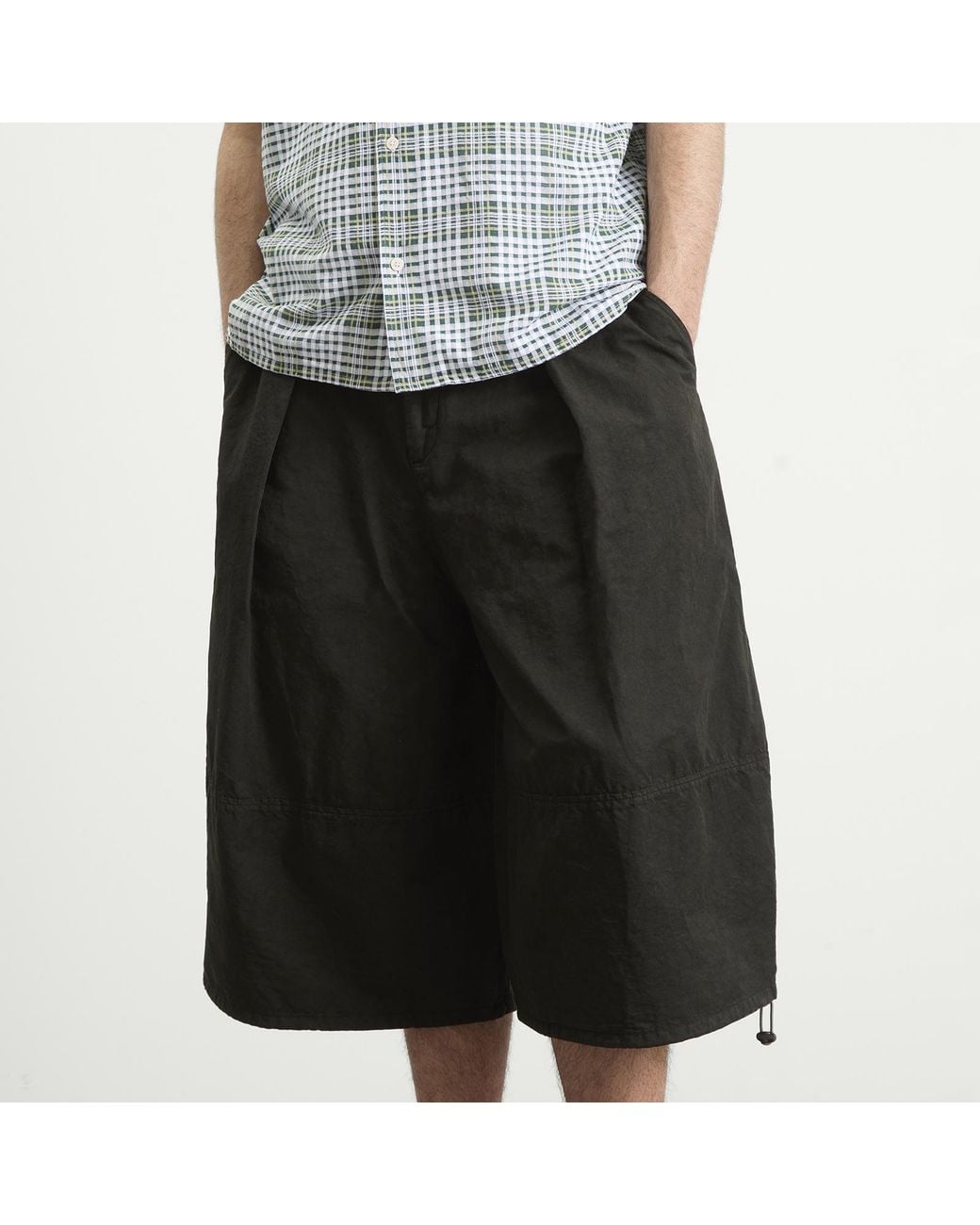 YMC Black Garment Dye Salba Shorts for men
