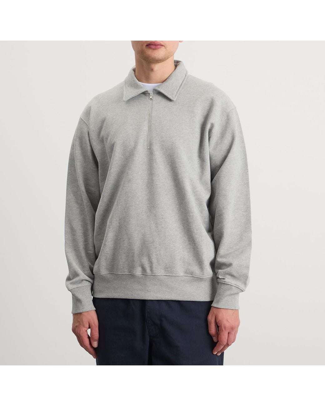 Norse Projects Gray Norse Standard Half Zip Sweatshirt for men