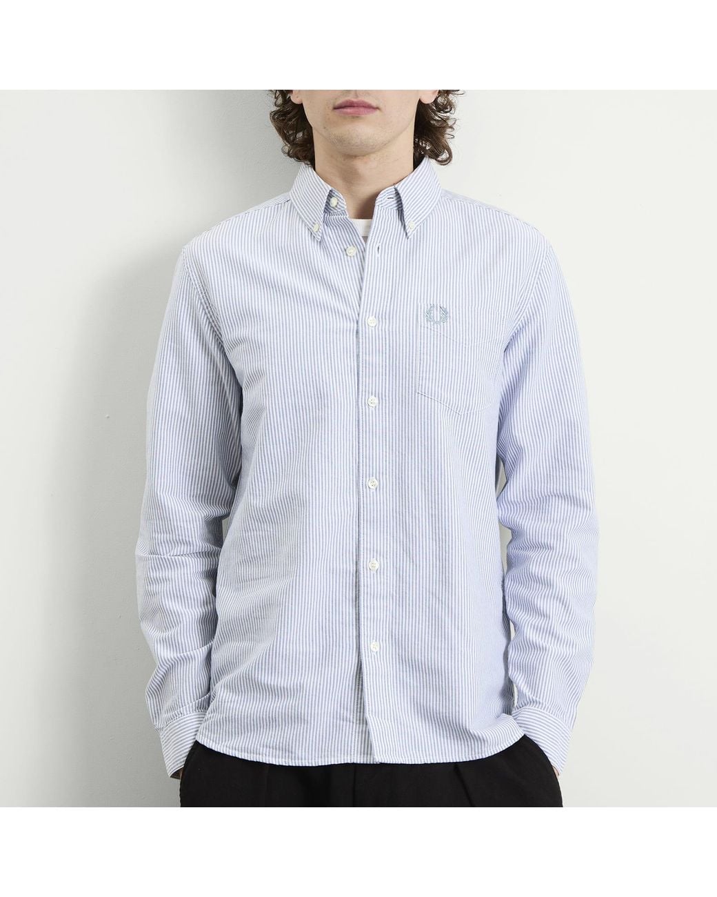 Fred Perry Blue Oxford Stripe Shirt for men
