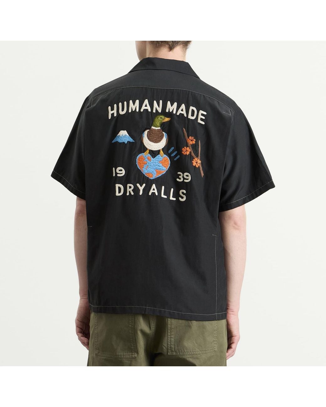 Human Made Black Embroidered Souvenir Shirt for men