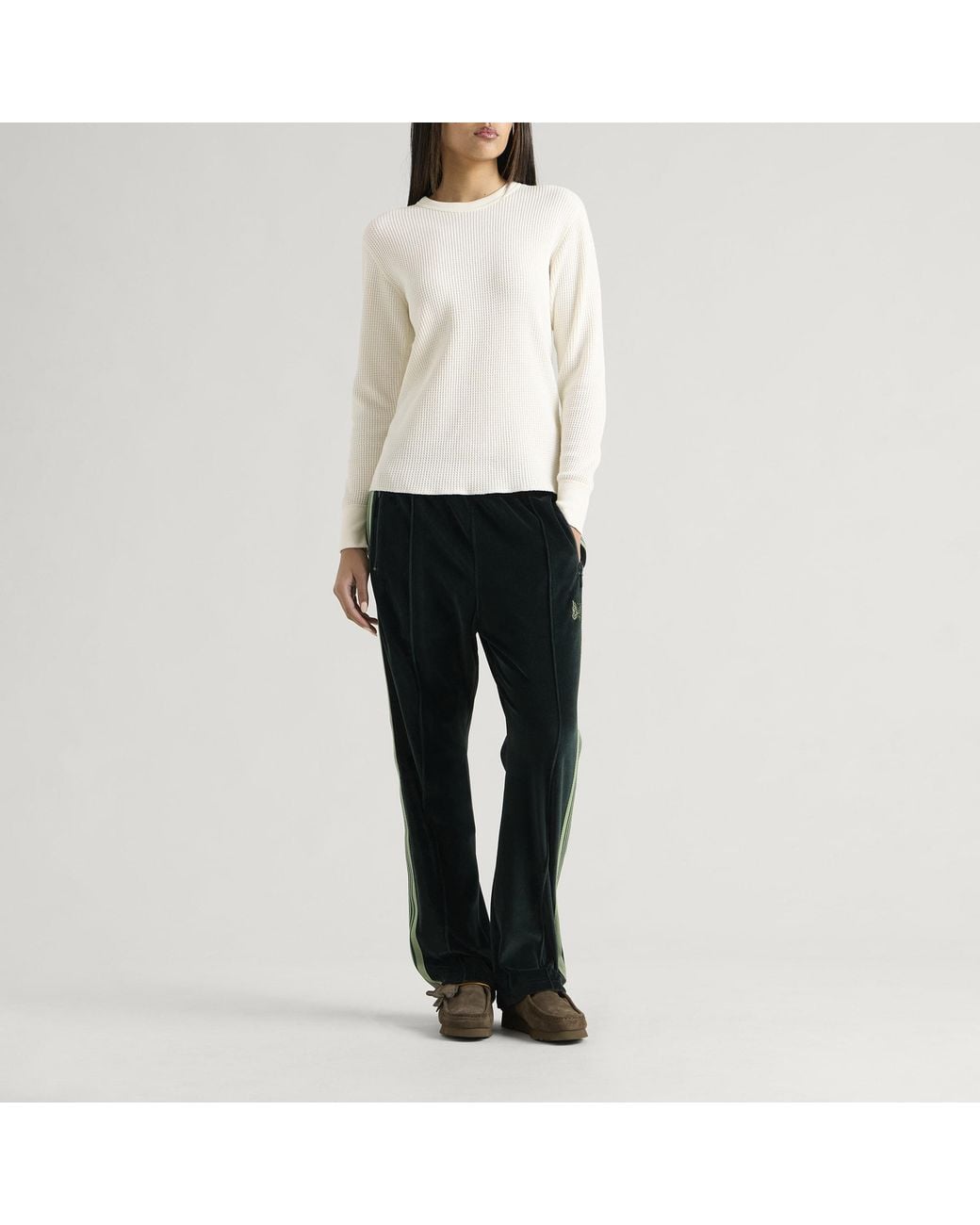 Needles Black Narrow Velour Track Pant