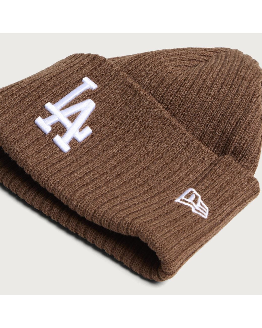 KTZ Brown La Dodgers Wide Cuff Beanie Hat