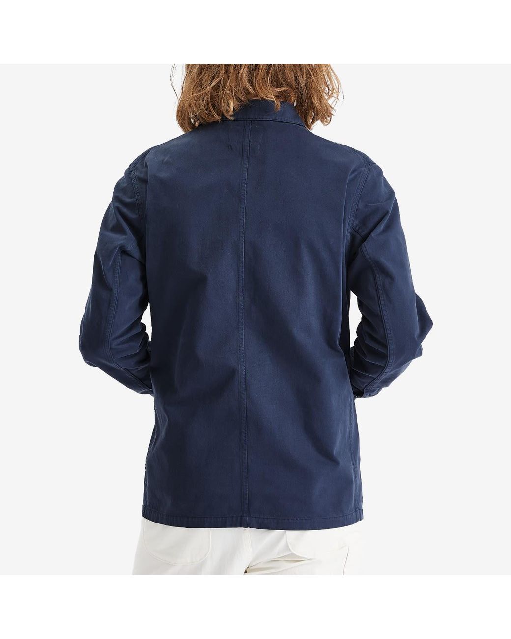 Portuguese Flannel Blue Labura Chore Jacket for men