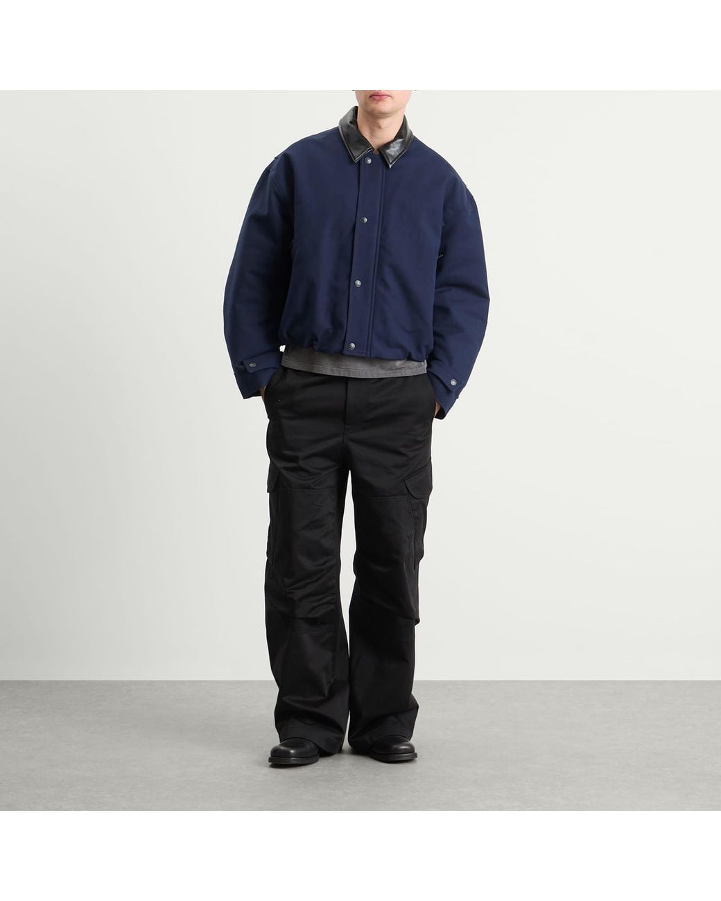 Acne Studios Opado Double Cotton Satin Jacket in Blue for Men | Lyst