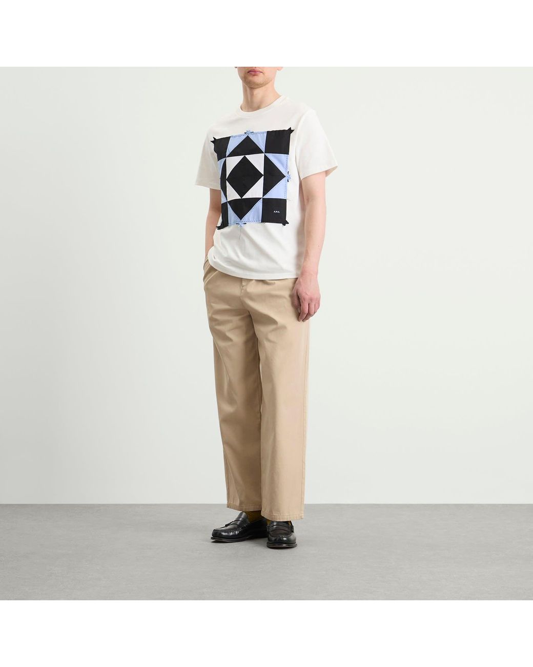 A.P.C. Black T-Shirt Patchwork for men