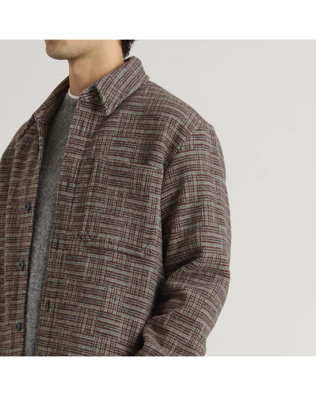 A.P.C. Brown Baptiste Graphic Wool Overshirt for men