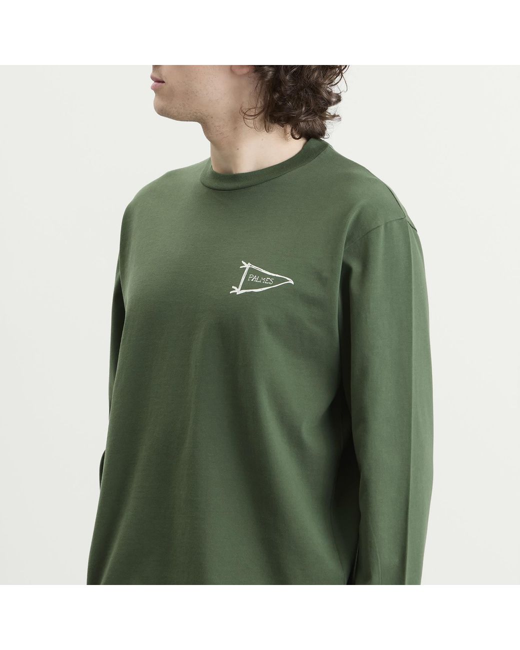 Palmes Green Pennant Longsleeve T-Shirt for men