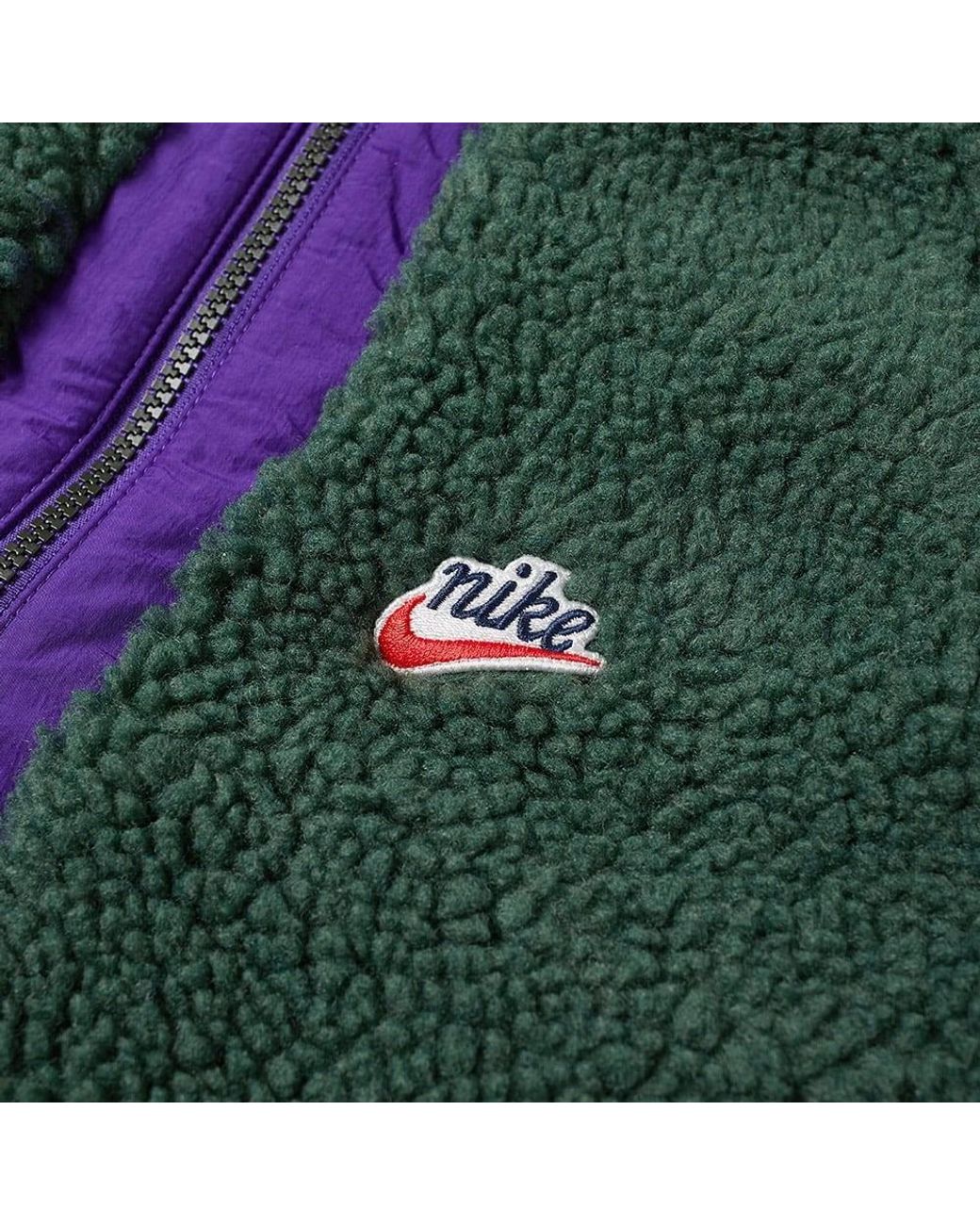 nike heritage sherpa half zip hoodie