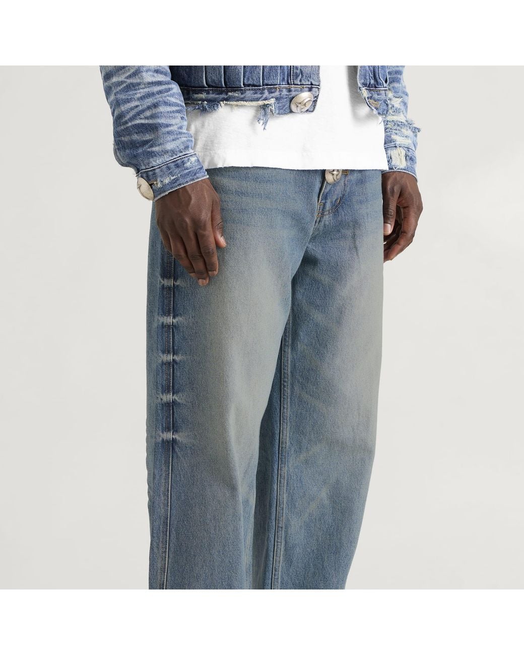 THUG CLUB Blue Extendo Denim Pants for men