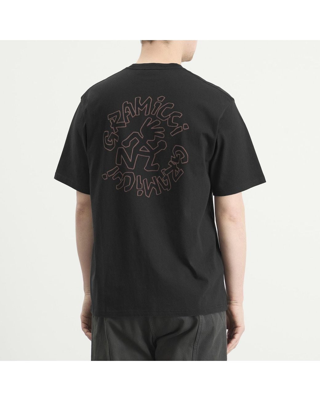 Gramicci Black One Point Logo T-Shirt for men