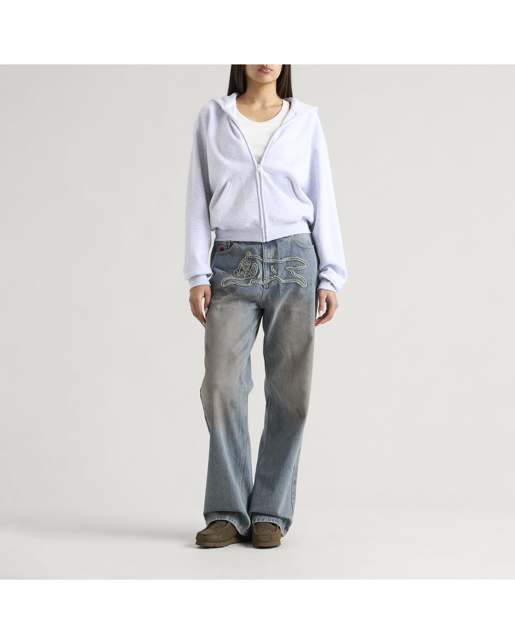 ICECREAM Blue Applique Running Dog Denim Pant