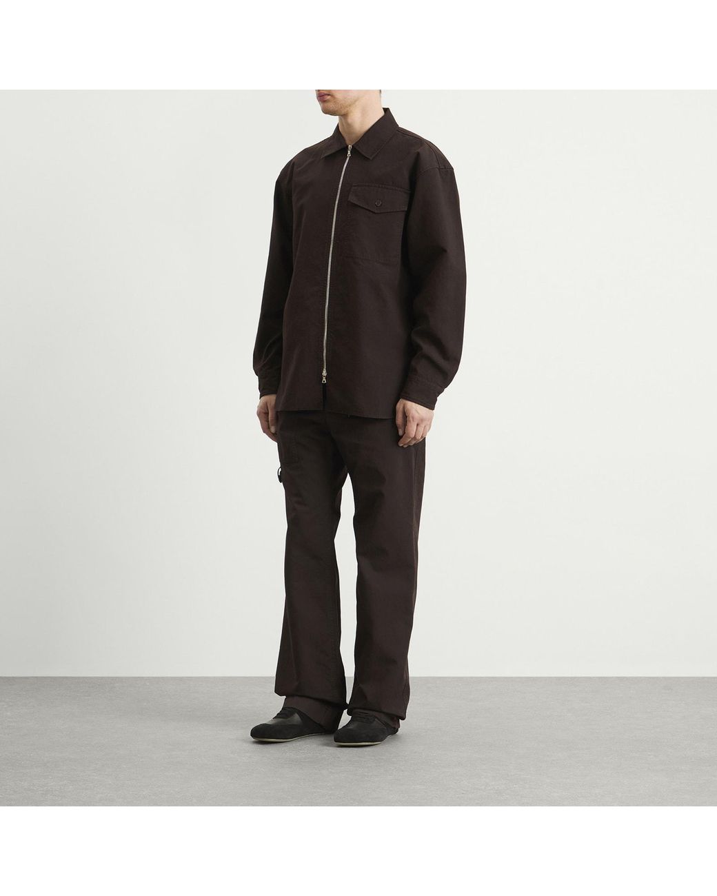 Dries Van Noten Black Overdyed Double Weave Cotton Shirt Jacket for men