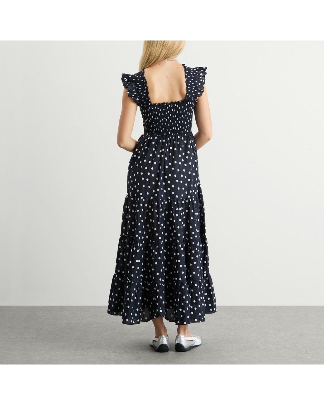 white christmas dresses Kendall Cotton Midi Dress in Brown Antelope Spot Black main image 1