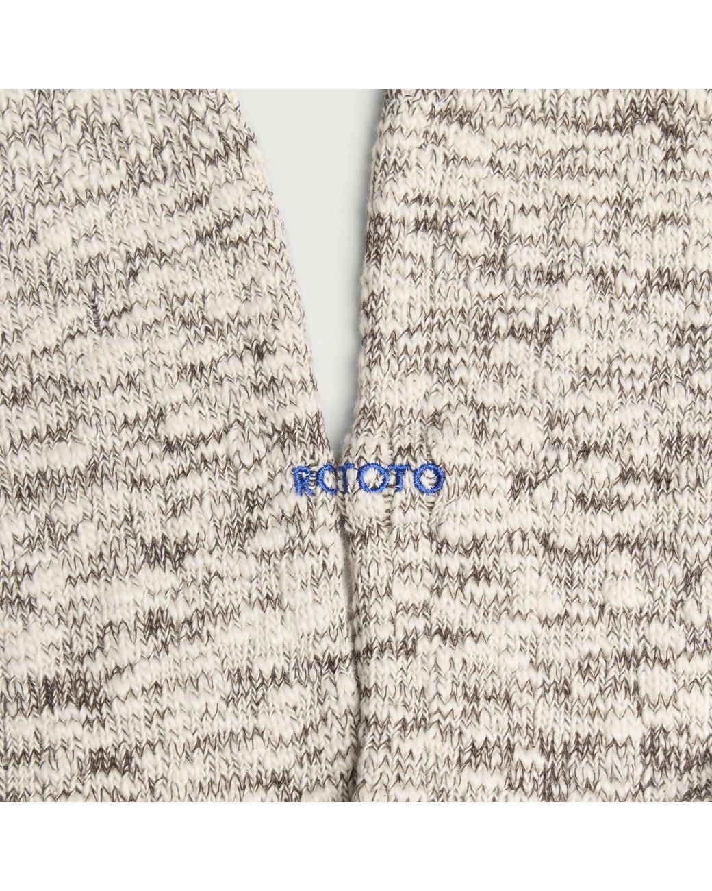 RoToTo White Organic Cotton Slub Crew Sock