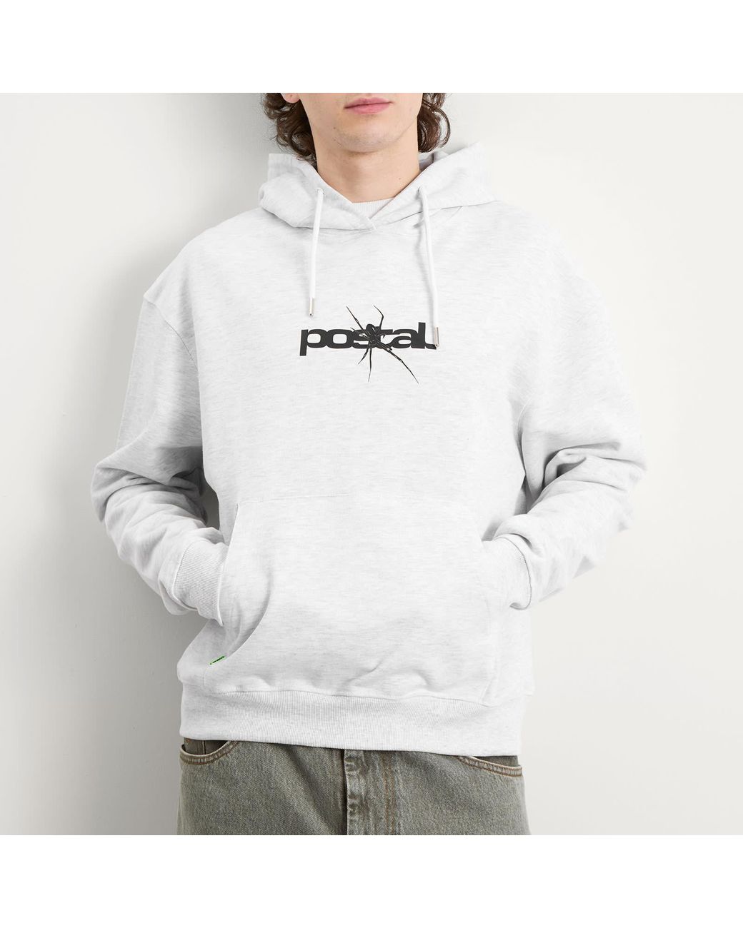 Postalco White Spider Print Hoodie for men