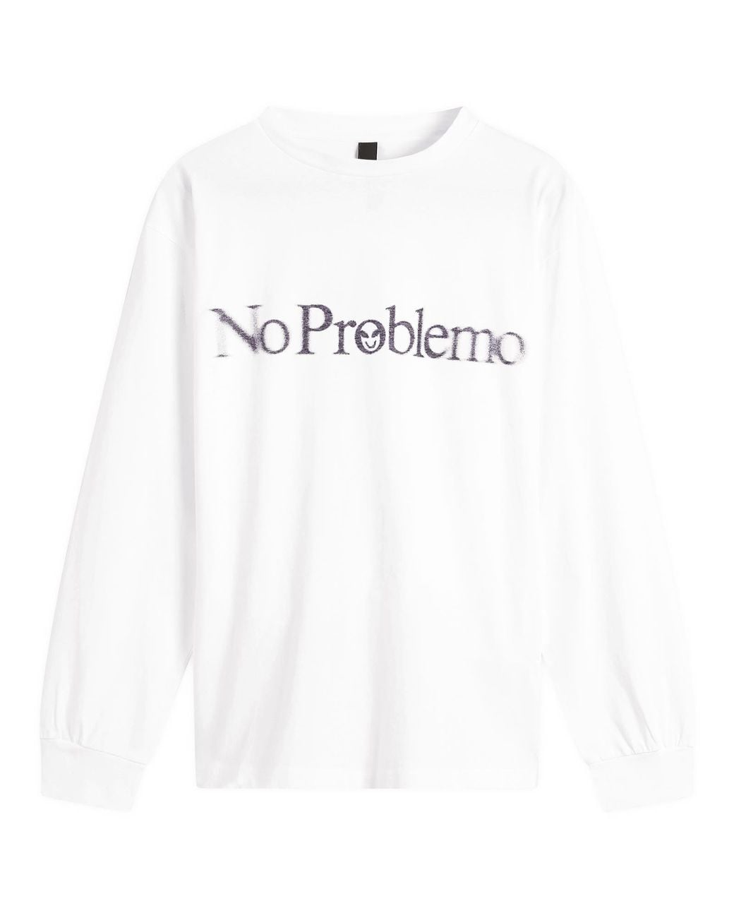 No Problemo White Smile Away Long Sleeve T-Shirt for men