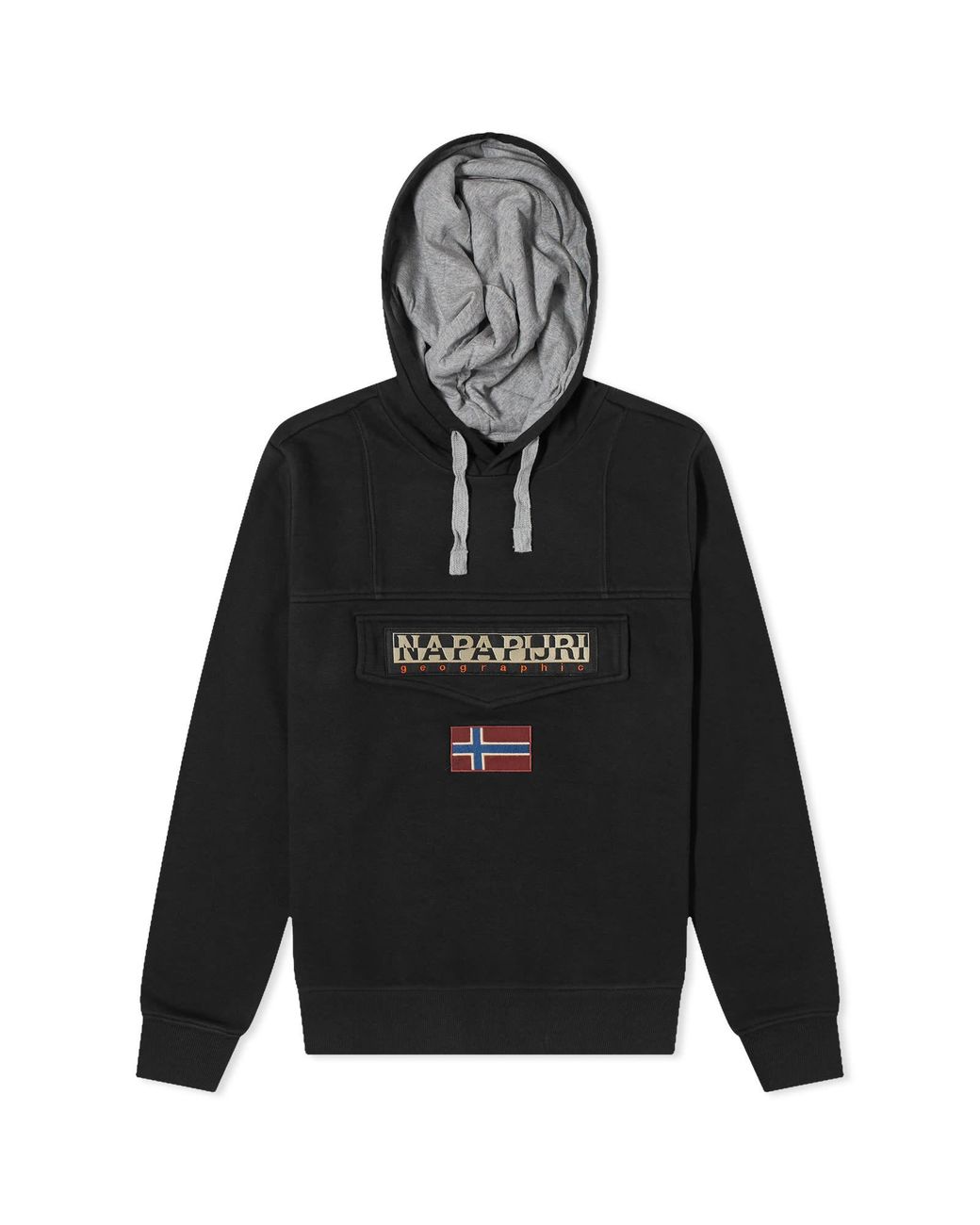 Napapijri Burgee Winter Hoodie in Black for Men | Lyst