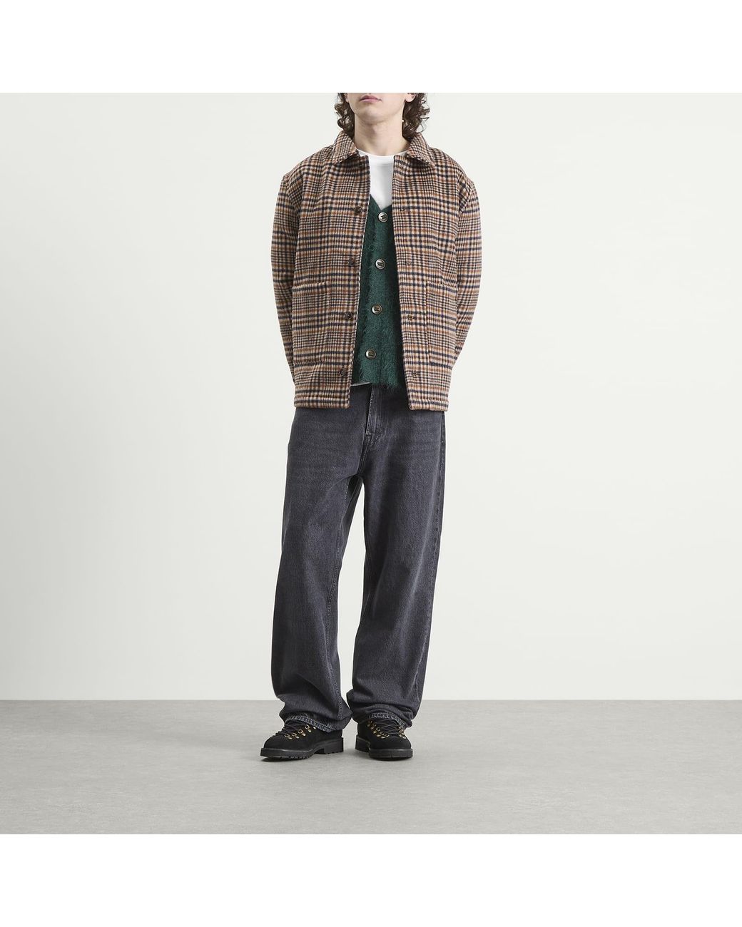 BOUND Brown Wool Button Jacket for men