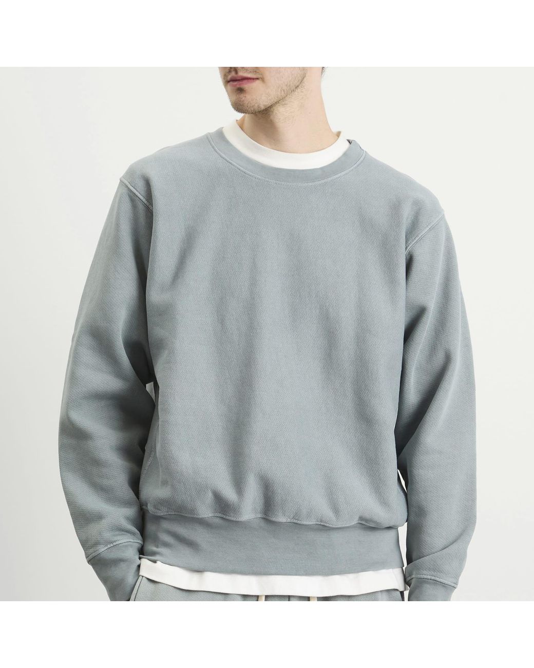 Les Tien Blue Heavyweight Crew for men