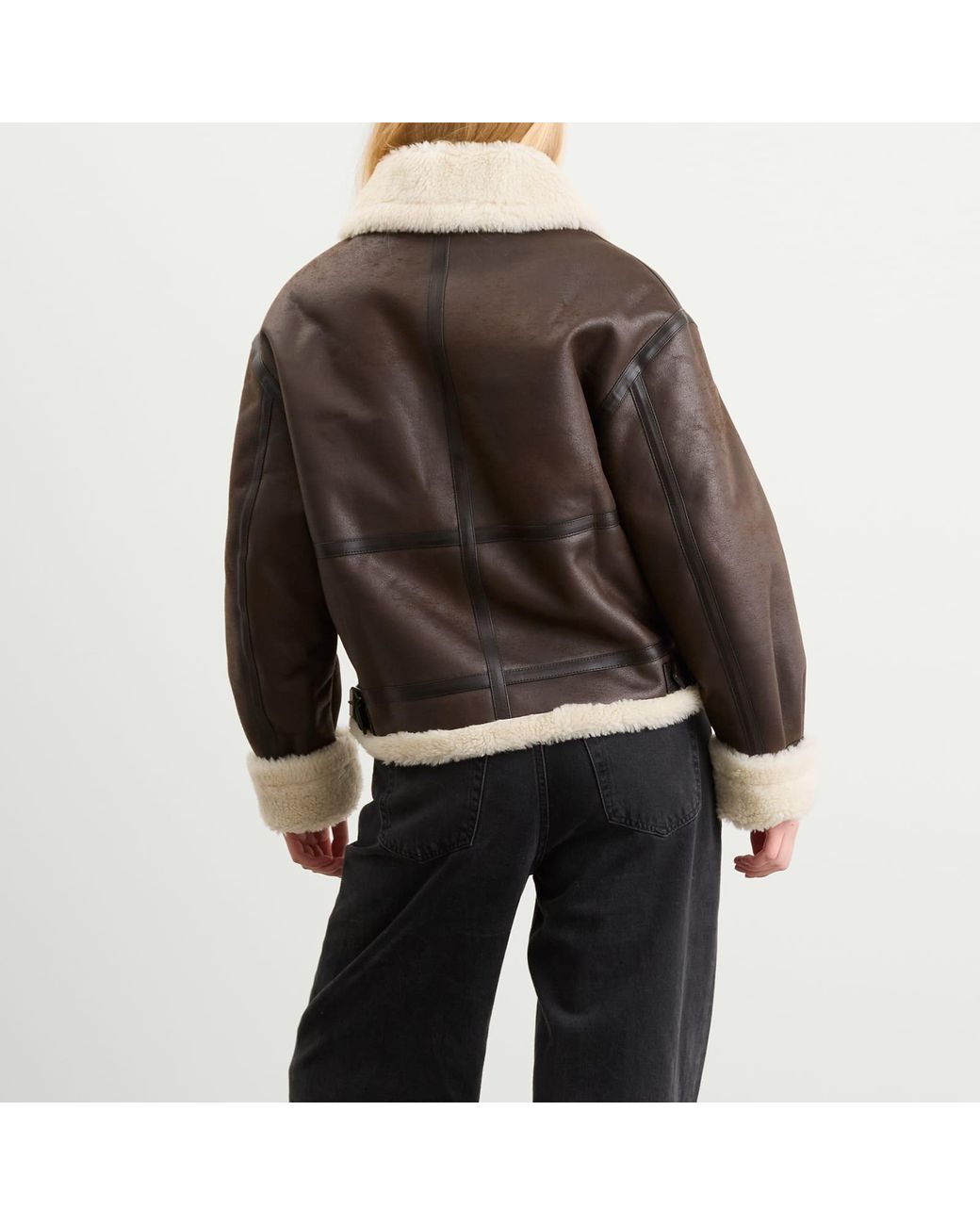 DUNST Brown Oversized Shearling Jacket