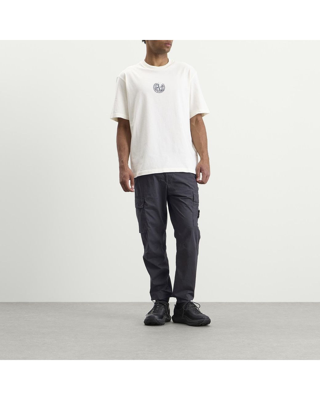 Stone Island Blue Paracadute Cargo Trousers for men