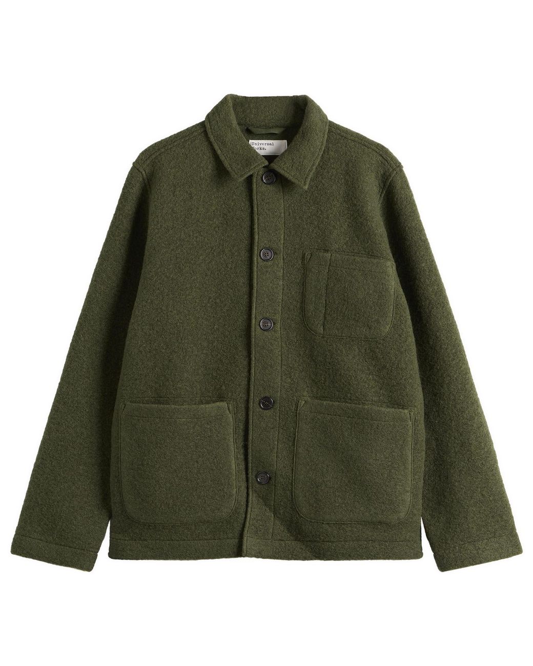 Universal Works Green Wool Fleece Field Jacket for men