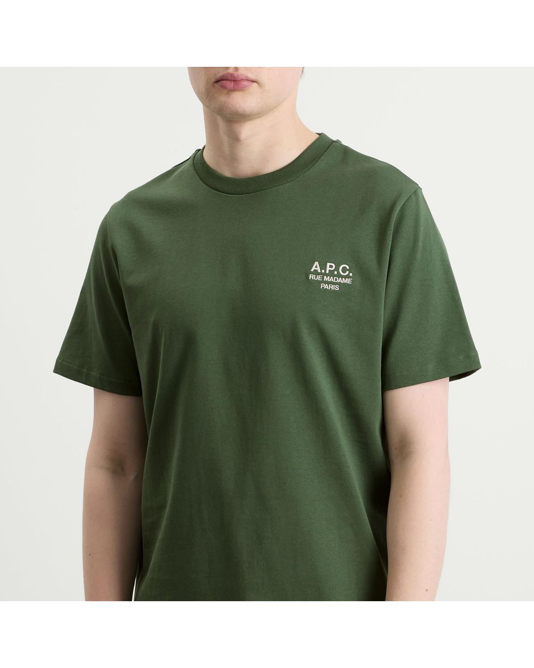 A.P.C. Green Rue Madame Logo T-Shirt for men