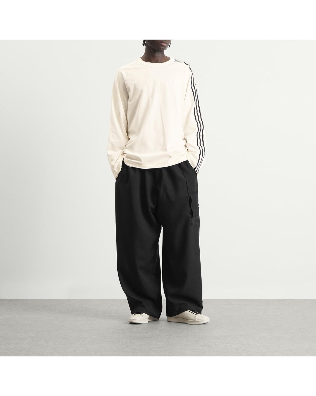 Y-3 Natural Distressed Long Sleeve T-Shirt for men