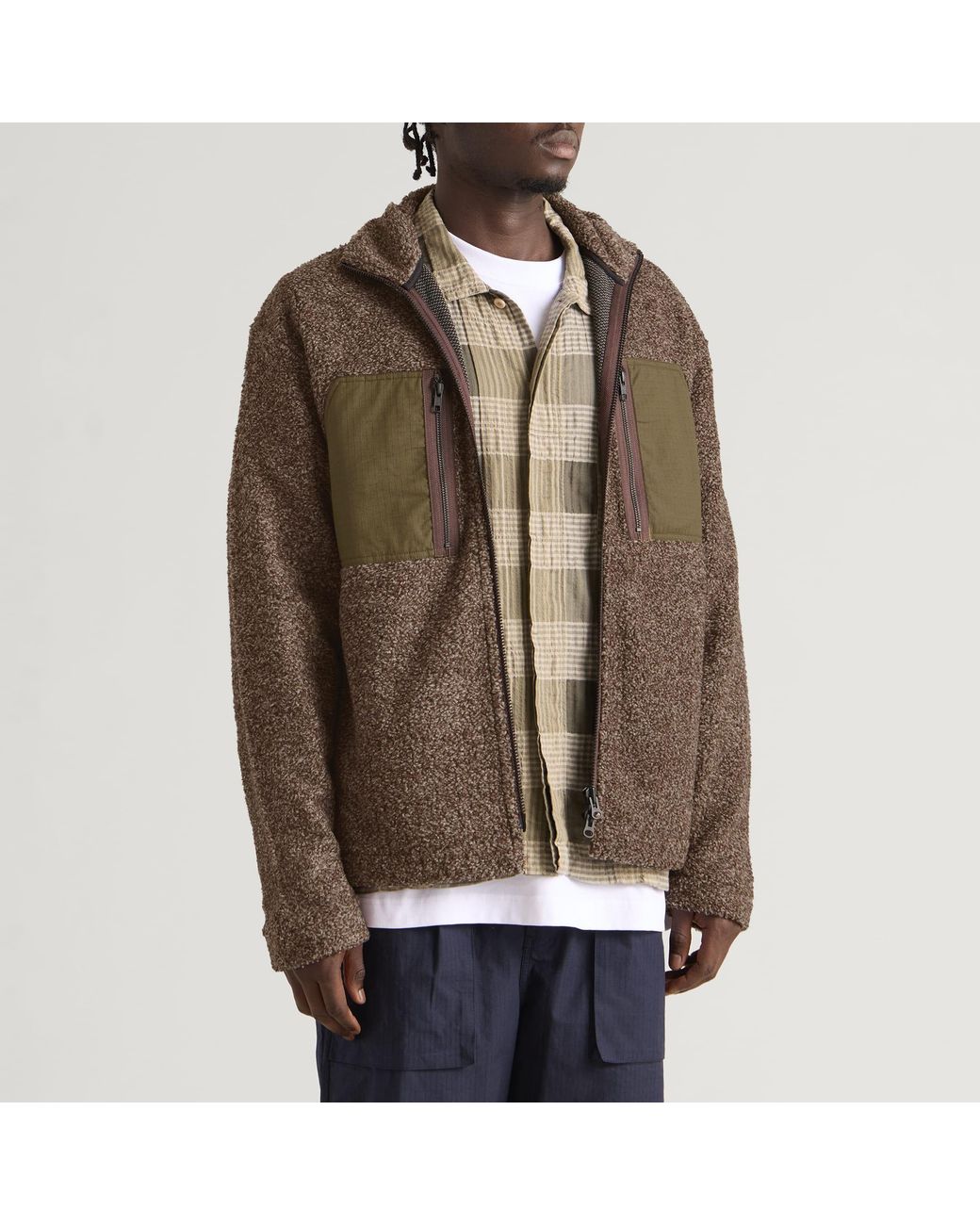 Cafe Mountain Brown Mountain Fleece Jacket for men