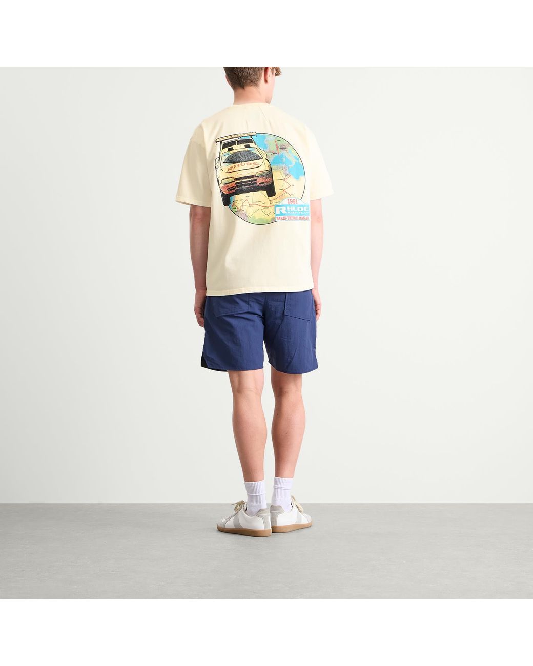 Rhude Natural Tripoli Rally Team T-Shirt for men