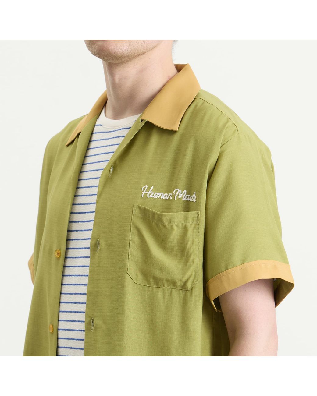 Human Made Green Chain Stitched Bowling Shirt for men