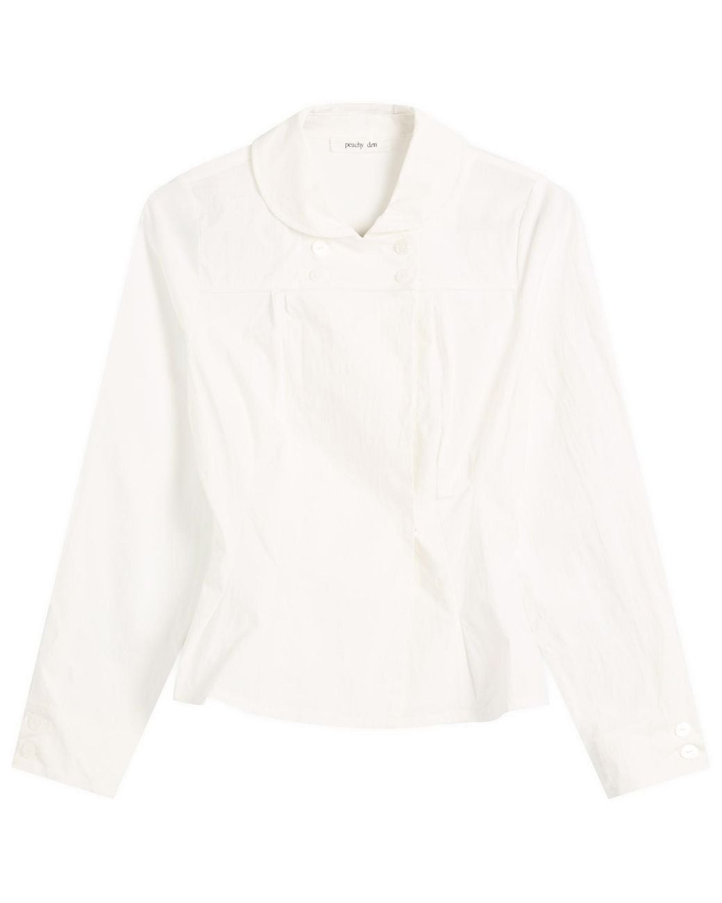 Peachy Den White Missy Long Sleeve Blouse