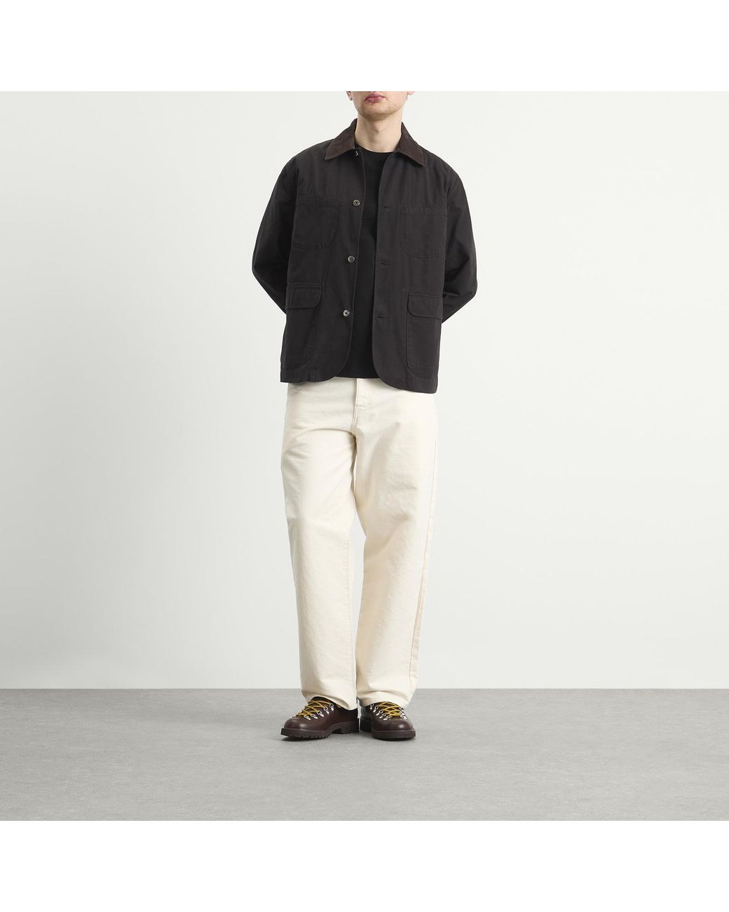 Universal Works Black Summer Canvas Labour Jacket for men